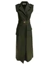 Elie Saab Gabardine Midi Dress Palm Shade40 Gabardine