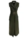 Elie Saab Gabardine Midi Dress Palm Shade40 Gabardine