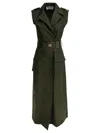 Elie Saab Gabardine Midi Dress Palm Shade40 Gabardine In Green