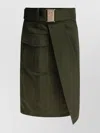 Elie Saab Gabardine Midi Skirt Palm Shade36 Gabardine