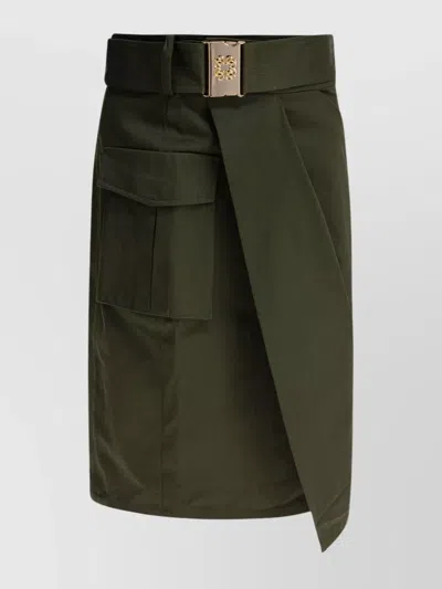 ELIE SAAB GABARDINE MIDI SKIRT BELTED WAIST