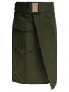 Elie Saab Gabardine Midi Skirt Palm Shade36 Gabardine
