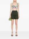 Elie Saab Gabardine Shorts In Green