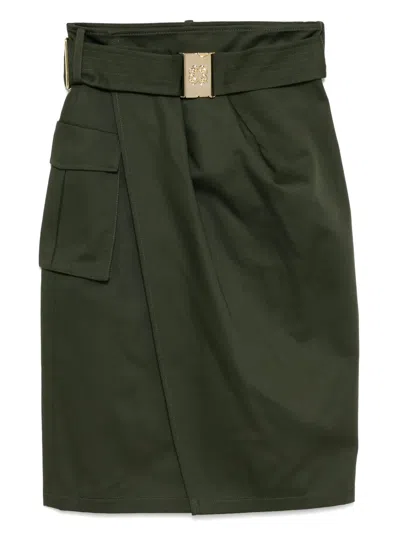 ELIE SAAB GABARDINE WRAP SKIRT