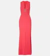 Elie Saab Gathered Embellished Cady Gown In Pink
