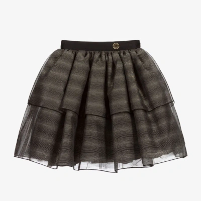 Elie Saab Kids' Girls Black Lurex Chiffon Skirt