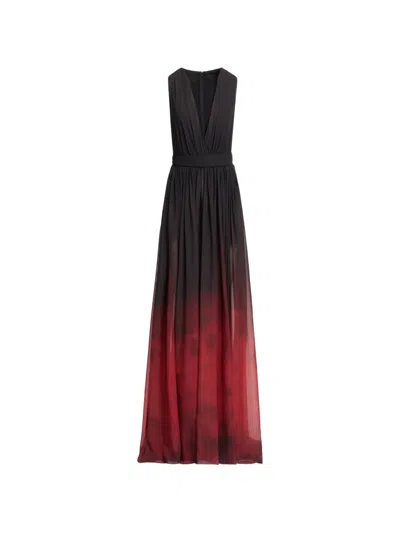 Elie Saab Gradient-print Maxi Dress In Black