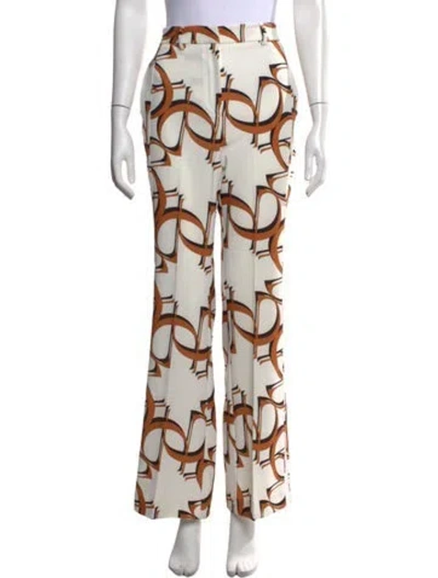 Pre-owned Elie Saab Graphic Print Flared Pants In Multicolor