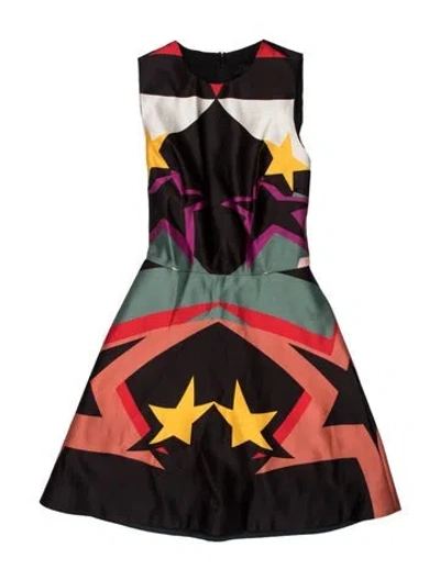 Pre-owned Elie Saab Graphic Print Mini Dress In Black
