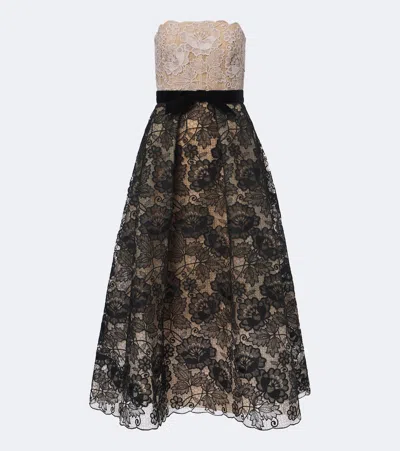 Elie Saab Guipure Lace Cocktail Dress In Black