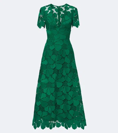 Elie Saab Guipure Lace Cocktail Dress In Green