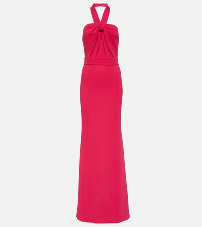 Elie Saab Halterneck Crêpe Gown In Pink