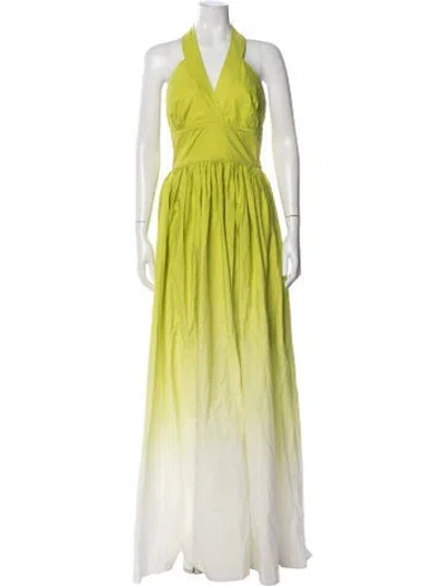 Pre-owned Elie Saab Halterneck Long Dress W/ Tags In Green