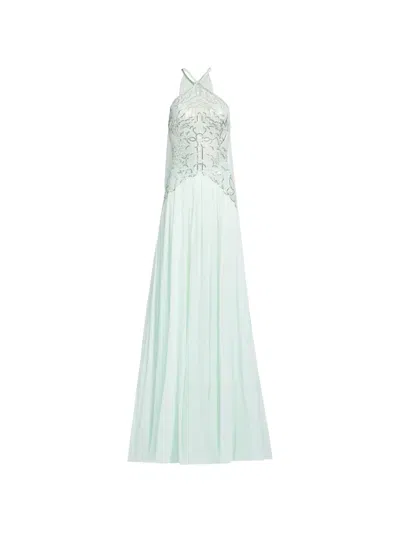 Elie Saab Halter-neck Maxi Dress In Green