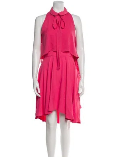 Pre-owned Elie Saab Halterneck Midi Length Dress In Pink
