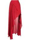 Elie Saab High-low Fly Away Skirt In Red