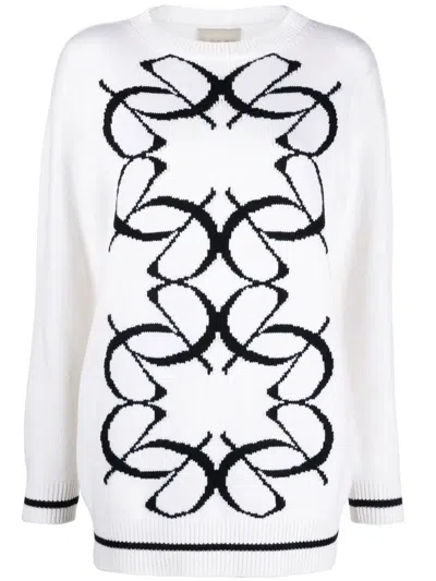 Elie Saab Intarsia-knit Jumper In Neutral
