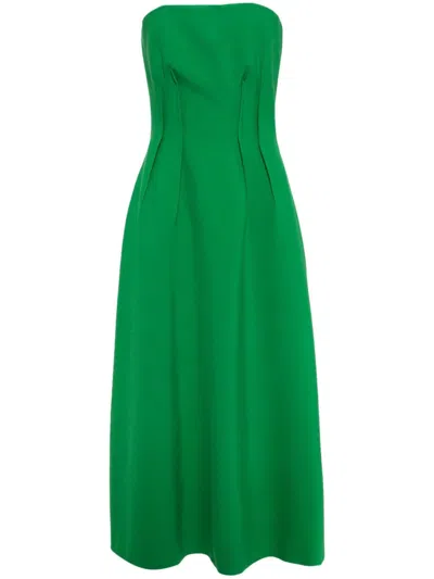 Elie Saab Inverted-darts Strapless Dress In Green
