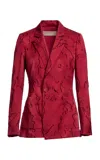 Elie Saab Jacquard Blazer In Red