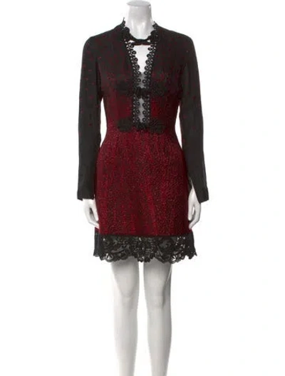 Pre-owned Elie Saab Jacquard Mini Dress In Black