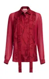 Elie Saab Jacquard Shirt In Red