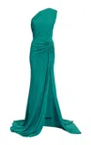 Elie Saab Jersey Maxi Dress In Green