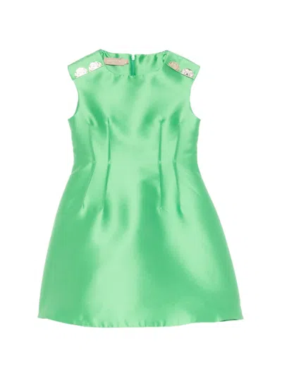 Elie Saab Junior Kids' Appliqué Dress In Green