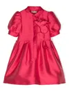 Elie Saab Junior Floral-apliqué Dress In Red