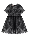Elie Saab Junior Floral-pattern Lace Dress In Black