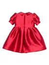 Elie Saab Junior Peter Pan Collar Rose Pocket Dress In Red