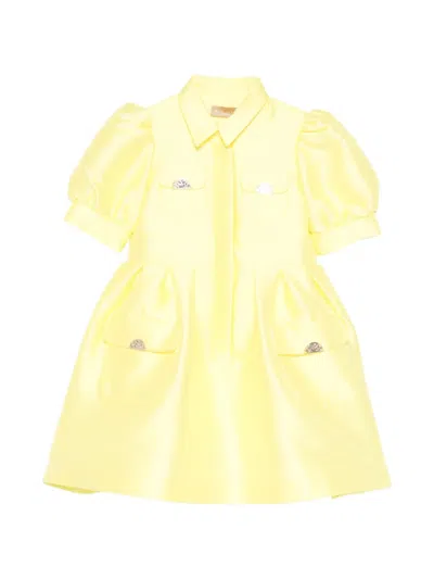Elie Saab Junior Kids' Pocket Dress In Yellow