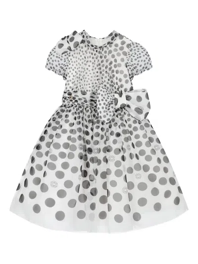 Elie Saab Junior Polka-dot Bow-detail Dress In White