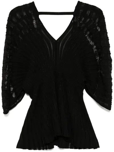 Elie Saab Knitted Blouse In 黑色