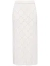 Elie Saab Pointelle Wool And Cashmere Midi Skirt In Nude