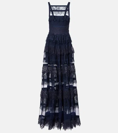 Elie Saab Lace Gown In Blue