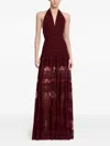 Elie Saab Lace Halterneck  Dress In Brown