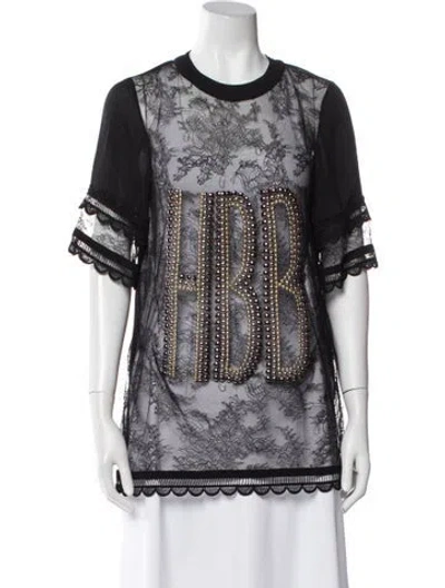 Pre-owned Elie Saab Lace Lace Pattern Tunic W/ Tags In Black