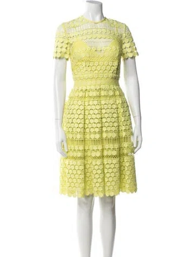 Pre-owned Elie Saab Lace Pattern Midi Length Dress W/ Tags In Green