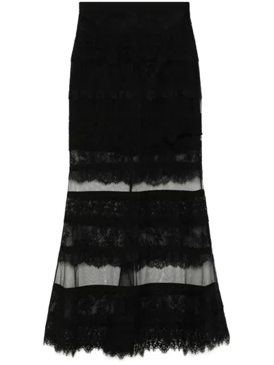 Elie Saab Lace Skirt In Black