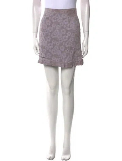Pre-owned Elie Saab Lambskin Mini Skirt In Purple