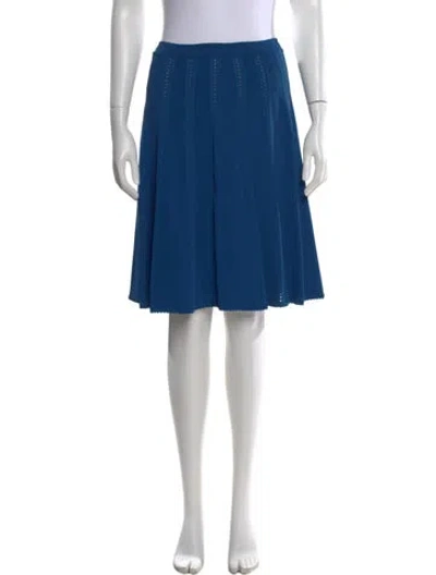 Pre-owned Elie Saab Lasercut Accents Knee-length Skirt In Blue