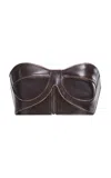Elie Saab Leather Bralette In Black