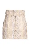 Elie Saab Leather Mini Skirt In Brown