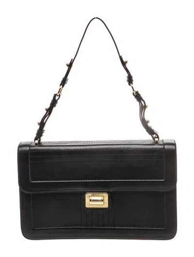 Pre-owned Elie Saab Leather Shoulder Bag In Black