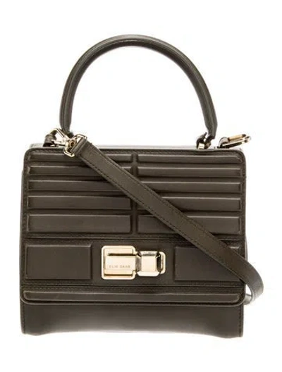 Pre-owned Elie Saab Leather Top Handle Bag In Green