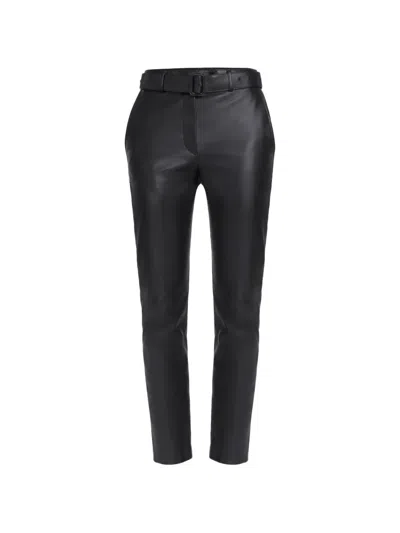 Elie Saab Leather Trousers In Black