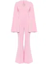 Elie Saab Logo-plaque Flared Jumpsuit In Pink