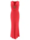 Elie Saab Gathered Embellished Cady Gown In Fuchsia