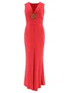 Elie Saab Gathered Embellished Cady Gown