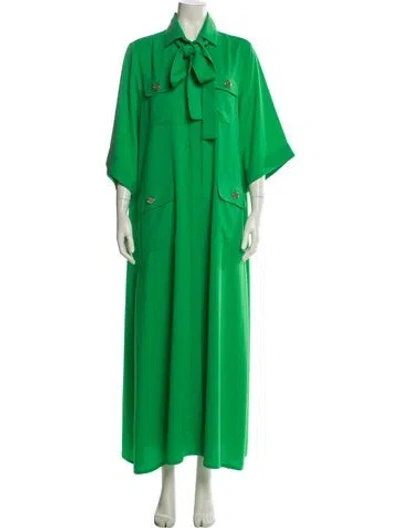 Pre-owned Elie Saab Long Dress In Green